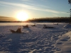 Lever de soleil sur un lac de Finlande